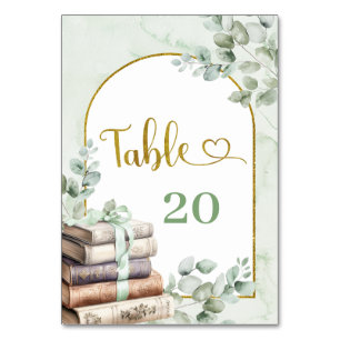 Tischnummer für Baby-Party Greenery Sage Storybook