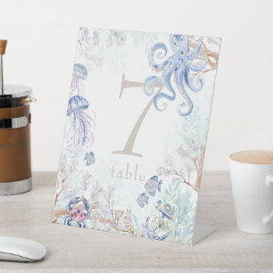 Tischnummer für Baby Shower im maritimen Stil Sockelschild