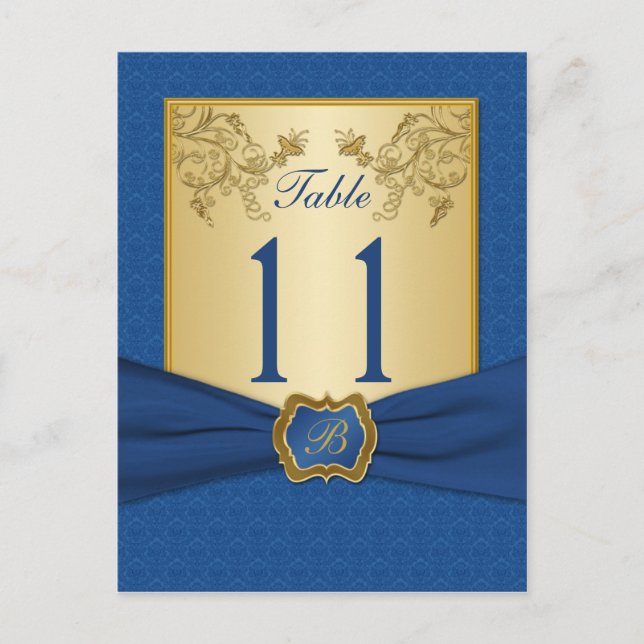 Tischnummer für blaue und goldblütige Damaskus (Vorderseite)