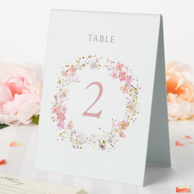 Tischnummer für Blumenkranz Tischaufsteller (In Situ (Hochzeit))