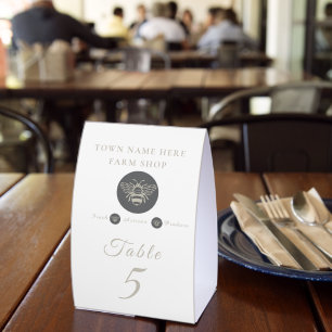 Tischnummer für Café im Hofladen Tischaufsteller
