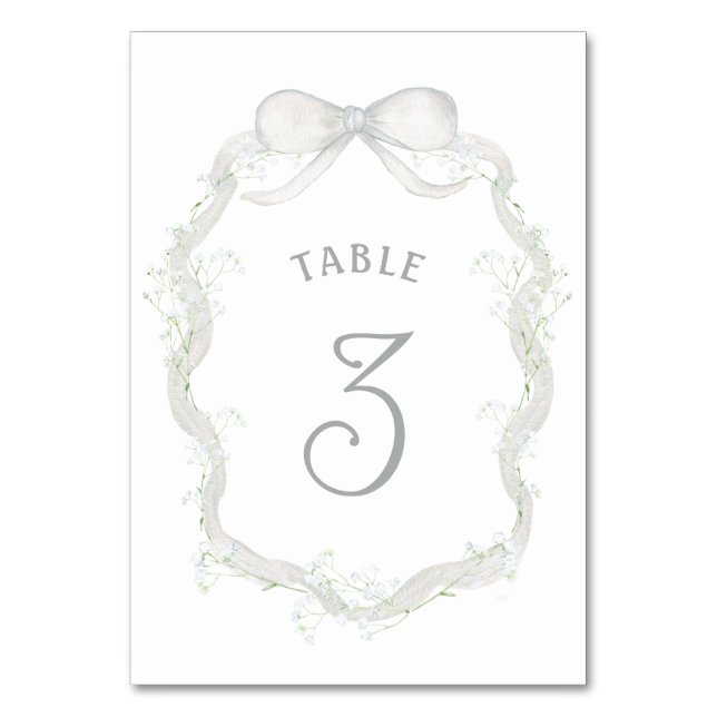 Tischnummer für das Weißband-Gipskraut (Vorderseite)