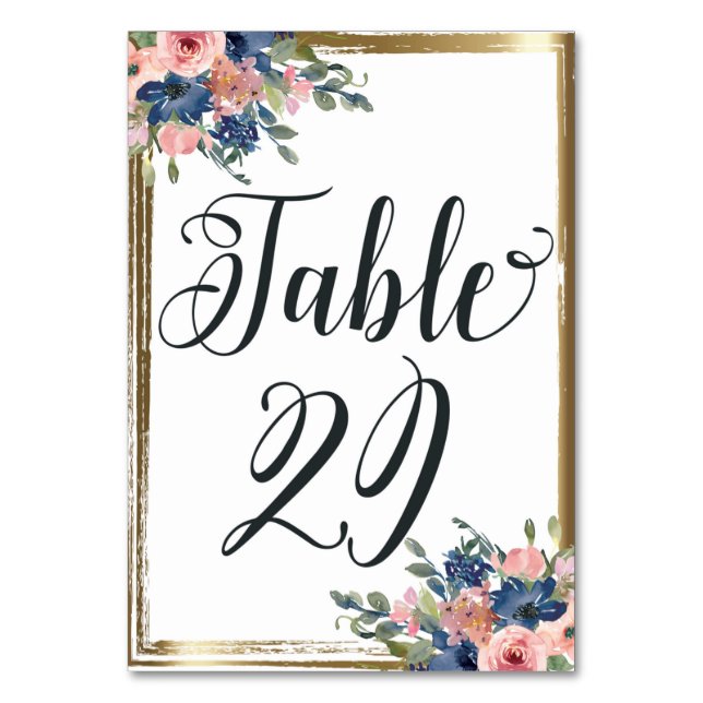Tischnummer für die Blumenkalligraphie 29 (Vorderseite)