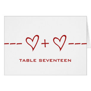 Tischnummer für die Red Heart Equation