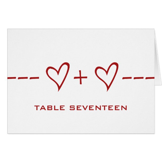 Tischnummer für die Red Heart Equation (Vorderseite (Horizontal))