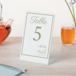Tischnummer für ein modernes Hochzeitsfest. Sockelschild<br><div class="desc">Tischnummer für ein modernes Hochzeitsfest,  Pastelfarbe.</div>