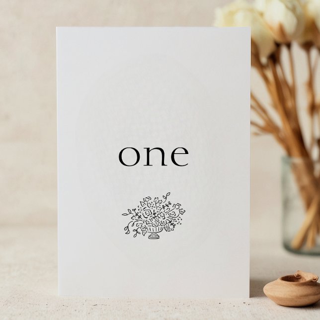 Tischnummer für einfache handgezogene Vase Floral  (Von Creator hochgeladen)