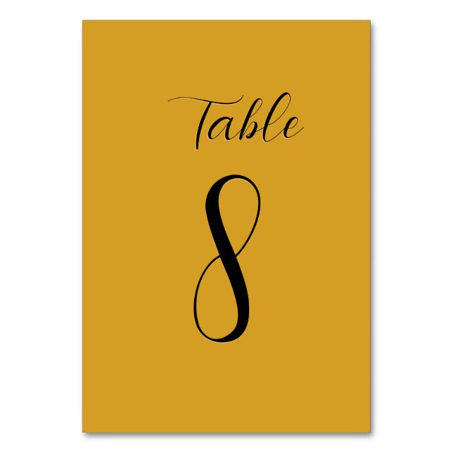 Tischnummer für einfaches Hochzeitsschreiben (Gold (Vorderseite)