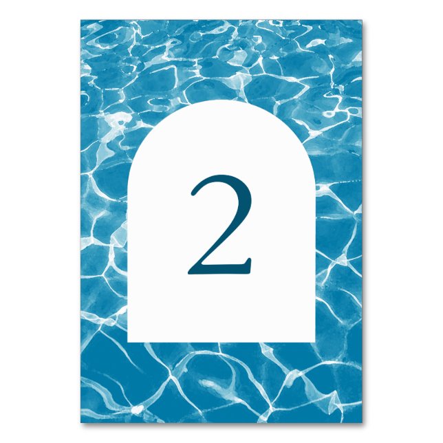 Tischnummer für Hochzeiten am Blue Ocean Beach (Vorderseite)