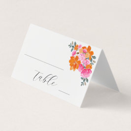 Tischnummer für Hochzeiten in Rosa und Orange