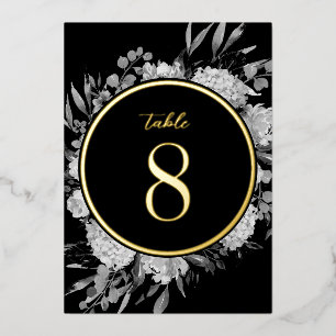 Tischnummer für Hochzeiten mit schwarzem Wasser