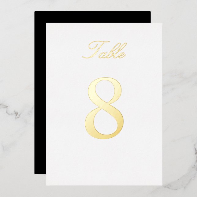 Tischnummer für Hochzeiten von Gold Foil (Vorderseite/Rückseite)