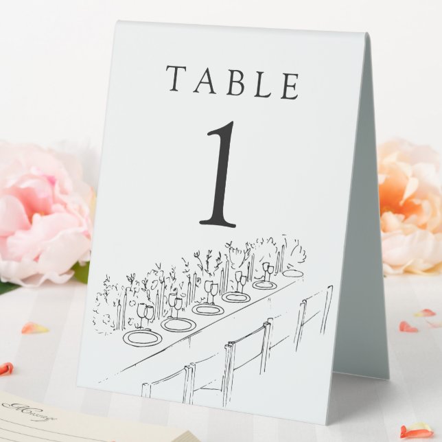 Tischnummer für Hochzeiten von Hand Tischaufsteller (In Situ (Hochzeit))