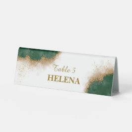 Tischnummer für Hochzeitsfeiern mit Gold & Green A Tischaufsteller