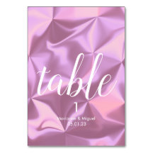 Tischnummer für Hochzeitssitze in Rosa Foil