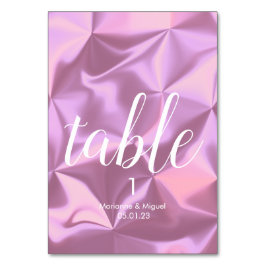 Tischnummer für Hochzeitssitze in Rosa Foil