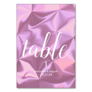 Tischnummer für Hochzeitssitze in Rosa Foil