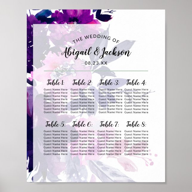 Tischnummer für Hochzeitssymbole Poster (Vorne)