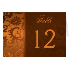 Tischnummer für Kupfer und braune Damaske