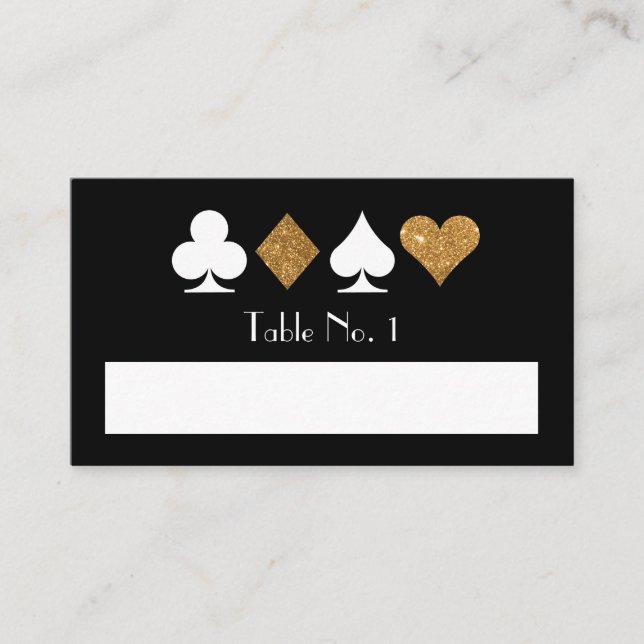 Tischnummer für Las Vegas Fill-In Name Platzkarte (Vorderseite)