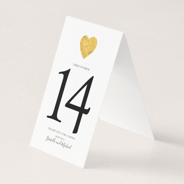 Tischnummer für Minimalistische Goldfoileien (Rückseite)