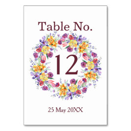 Tischnummer für Wasserfarben