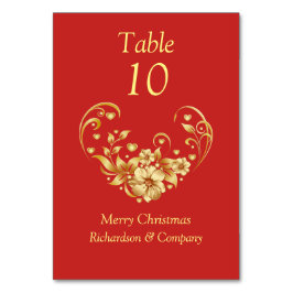 Tischnummer für Weihnachten im Unternehmen