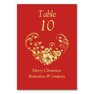 Tischnummer für Weihnachten im Unternehmen
