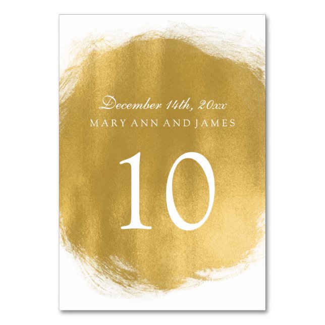 Tischnummer Gold Paint Look (Vorderseite)