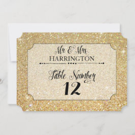 Tischnummer-GoldGlitzer-Herr u. Frau Modern Fab Einladung