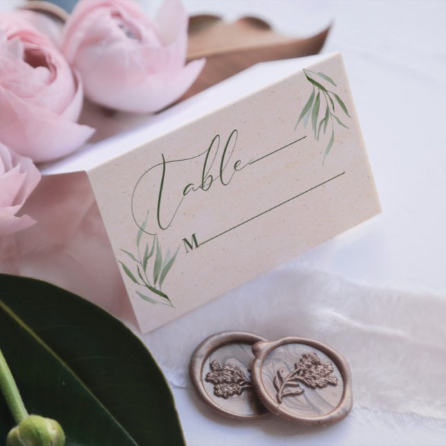 Tischnummer Green Folies Beige Paper Business Ca Visitenkarten (Von Creator hochgeladen)