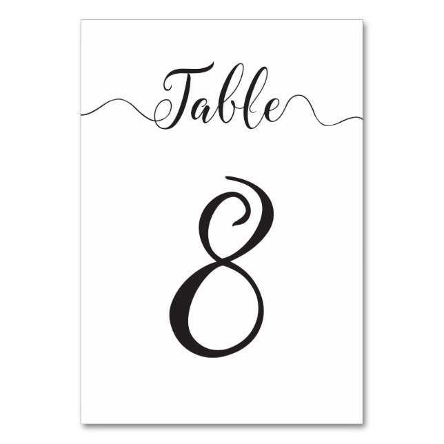 Tischnummer Hochzeit 8 (Vorderseite)
