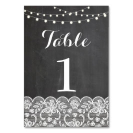 Tischnummer Hochzeit rustikale Chalkboard Lights L