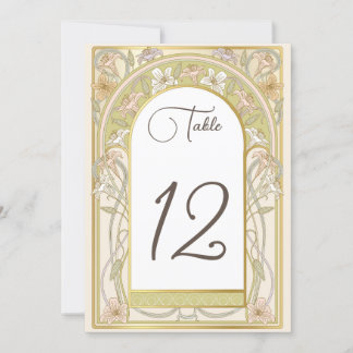 Tischnummer Hochzeit Vintage Retro Karte