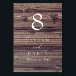 Tischnummer Holz Unterschreiben rustikale Hochzeit<br><div class="desc">Unser Kartenzeichen mit Imitat-Holzdruck und klassischem Schriftzeichen sorgt für eine elegante Darstellung der Tischnummern bei Ihrer rustikalen Hochzeit oder Veranstaltung.</div>