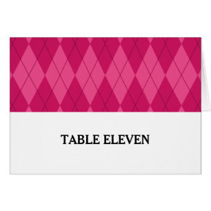 Tischnummer-Karte der rosa Raute