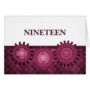 Tischnummer-Karte der Steamgears, rosa