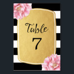 Tischnummer-Karte mit Blumenmuster / Gold Tischnummer<br><div class="desc">Modern,  elegant,  einfach - perfekt! Einfach für Ihre besondere Veranstaltung anpassen! Enthält keine echte Goldfolie.</div>
