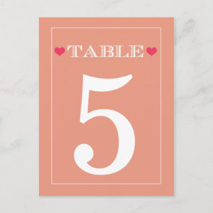 Tischnummer-Karten für Hochzeiten Postkarte