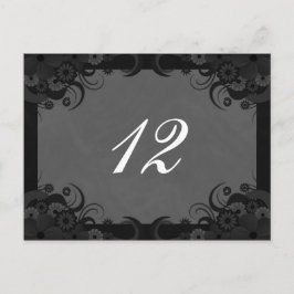 Tischnummer-Karten mit schwarzem und grauem Empfan Postkarte