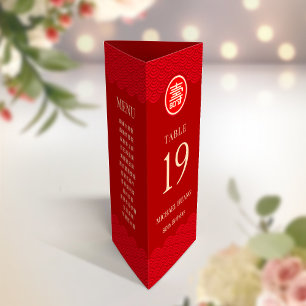 Tischnummer mit zweisprachigem chinesischem Langle