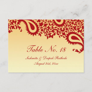 Tischnummer Paisley Hochzeit Flachkarte