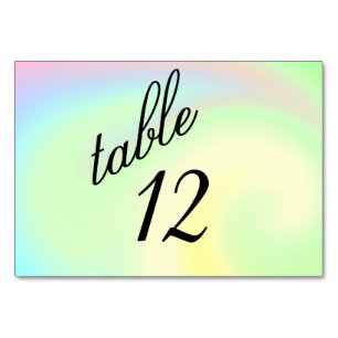 Tischnummer Pastel Rainbow Design