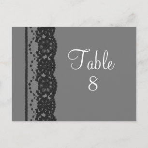 Tischnummer-Postkarte 'French Lace' (grau) Postkarte