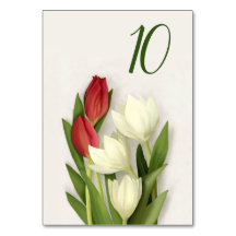 Tischnummer Rot-Weiß-Tulips