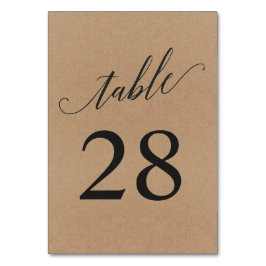 Tischnummer | Rustikale Schreibkalligrafie