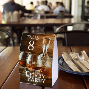 Tischnummer Rustikaler Whiskey Derby-Party Tischaufsteller