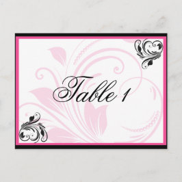 Tischnummer Schwarz/Dunkelrosa