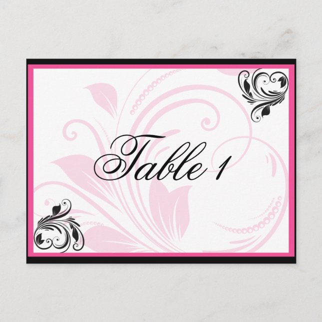 Tischnummer Schwarz/Dunkelrosa (Vorderseite)