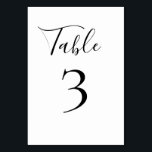Tischnummer Schwarz/Weiß<br><div class="desc">Elegante Tischnummer im Signaturstil des Schriftartes. Personalisieren Sie die Anzahl oder die Designvorlage für Ihre Anforderungen. Geeignet für Hochzeitstisch.</div>